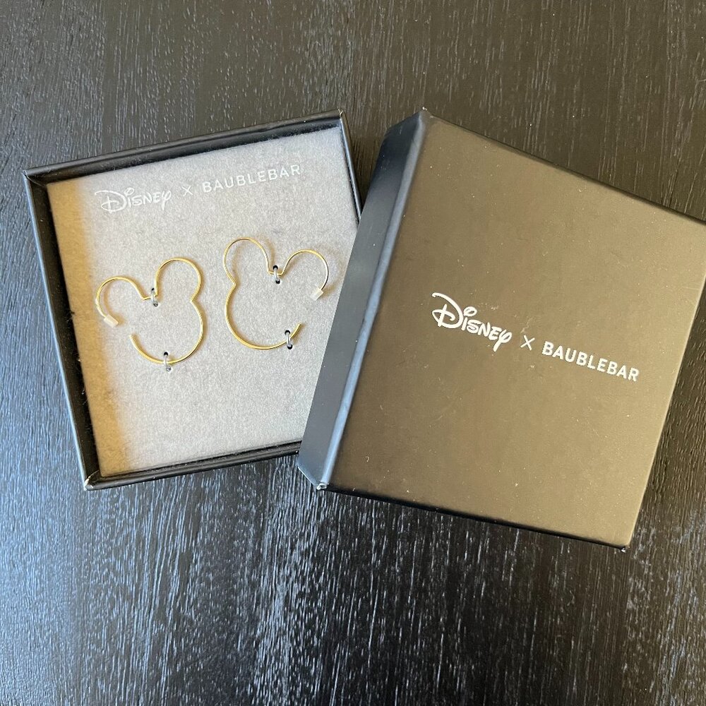 NEW Disney Baublebar Hoop Mickey Earrings